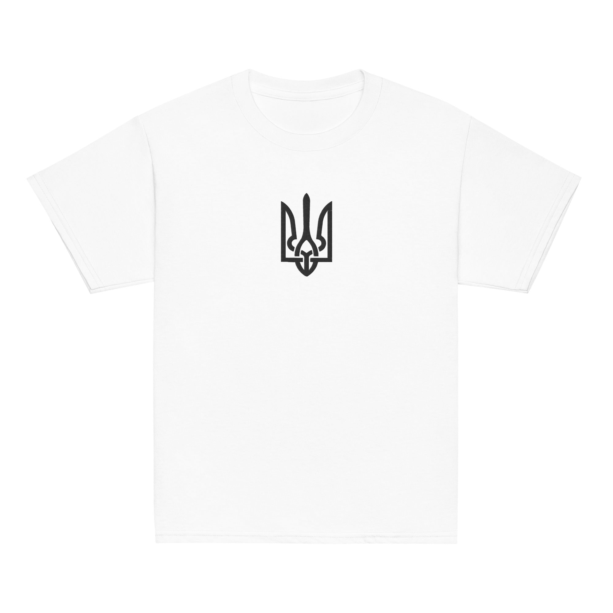 Youth classic t-shirt with Tryzub design celebrating Ukrainian heritage, made from premium cotton for comfort and durability.