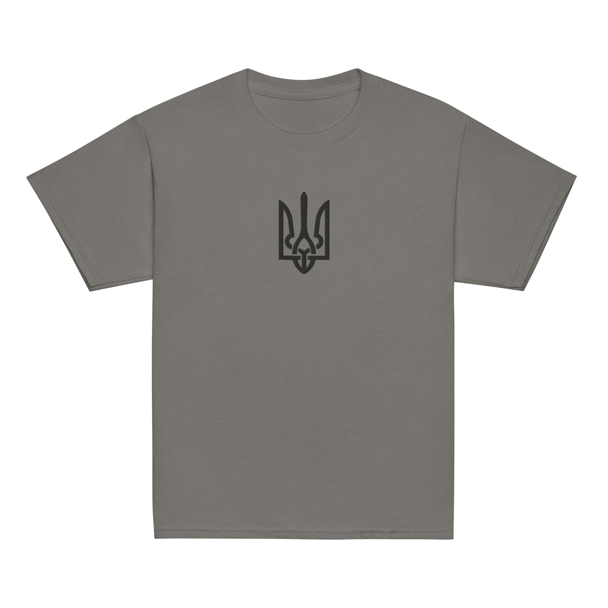 Youth Classic T-Shirt with Tryzub design celebrating Ukrainian heritage, featuring cotton fabric for comfort and durability.