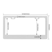 Dimensions diagram for a 12x6 inch Ukraine license plate frame in aluminum.