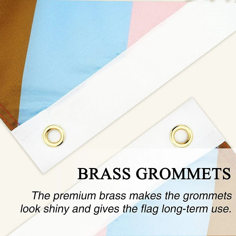 "Glory to Ukraine Heroes Flag featuring brass grommets for durability and a high-quality finish, suitable for indoor and outdoor use."