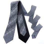 Ukrainian gray embroidered tie for men with elongated folk ornament, perfect gift for formal or festive occasions, elegant and stylish.