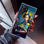 Ukrainian Patriotic Silicone Phone Case for Samsung Galaxy with vibrant Ukrainian Girl design.