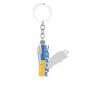Ukrainian Symbols Pendant Keychain with Trident and Wheat Design