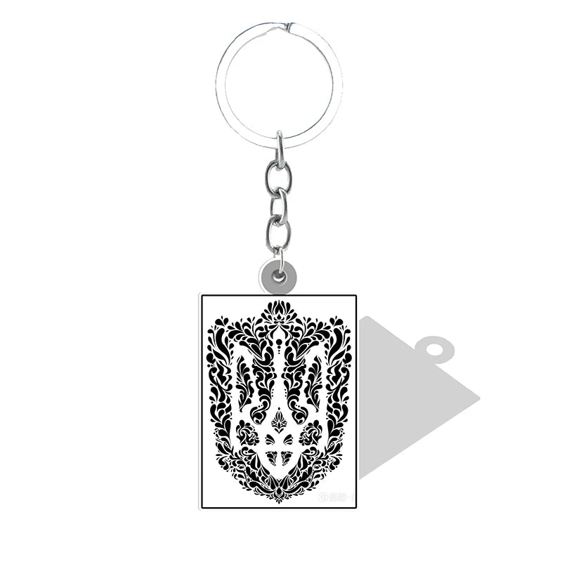 Ukrainian Trident Keychain Pendant with Retro Design