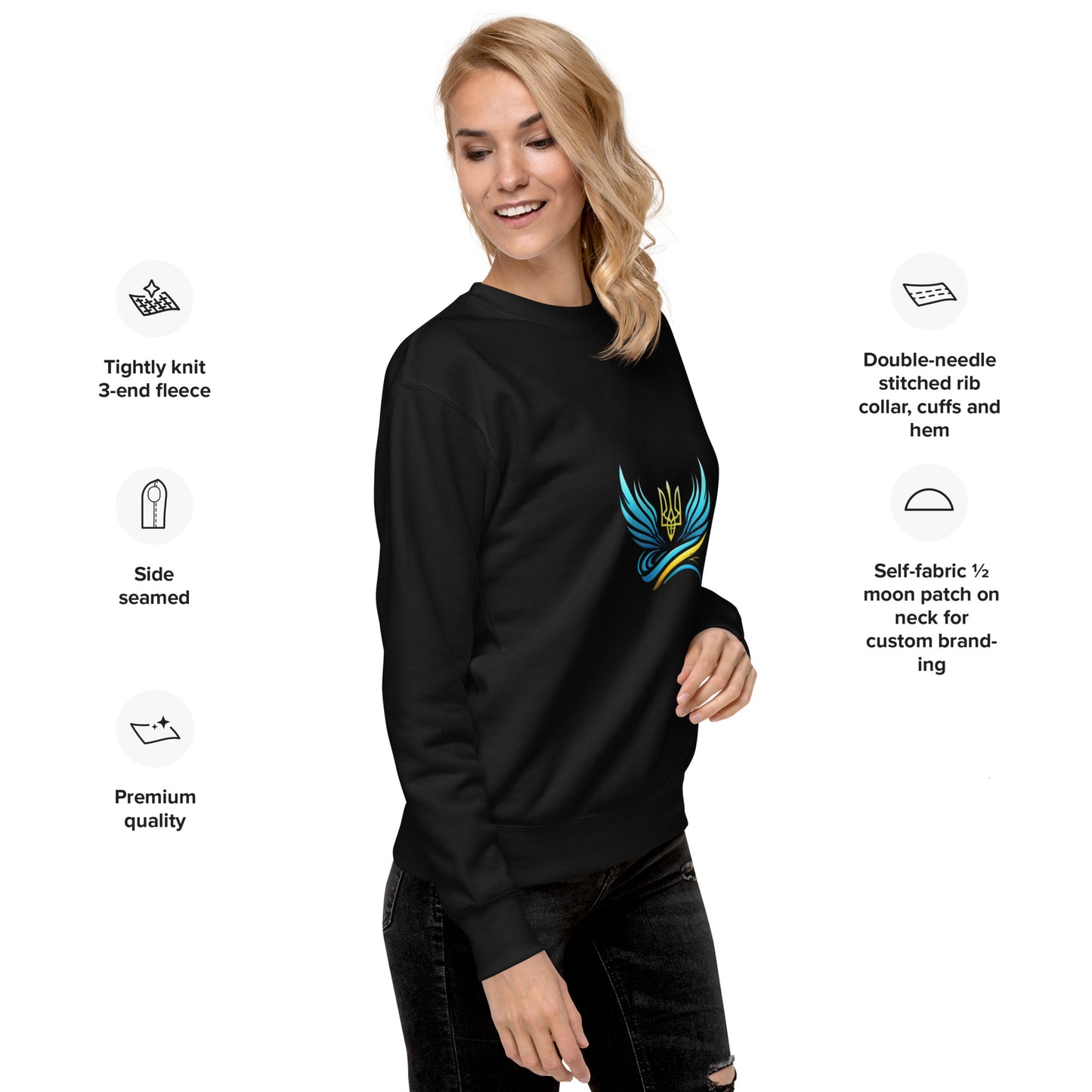 Ukrainische Vibe Trizub Kollektion - Unisex Premium Sweatshirt