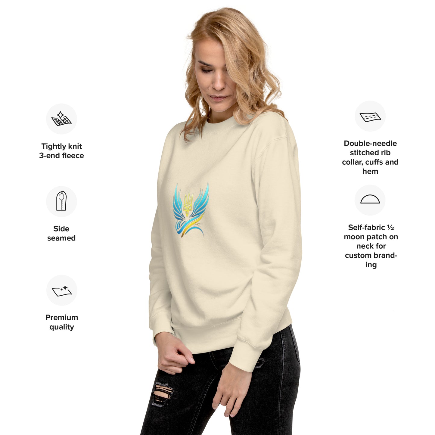 Ukrainische Vibe Trizub Kollektion - Unisex Premium Sweatshirt