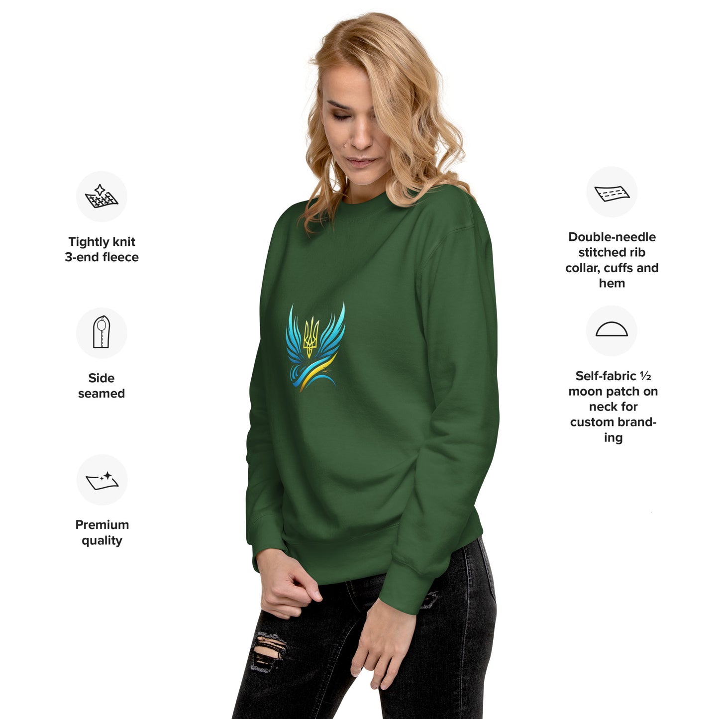 Ukrainische Vibe Trizub Kollektion - Unisex Premium Sweatshirt