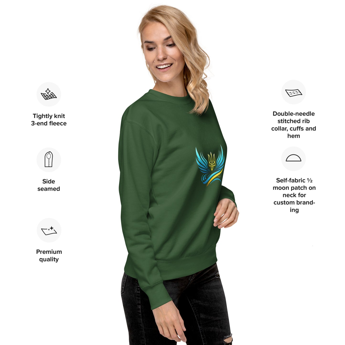 Ukrainische Vibe Trizub Kollektion - Unisex Premium Sweatshirt