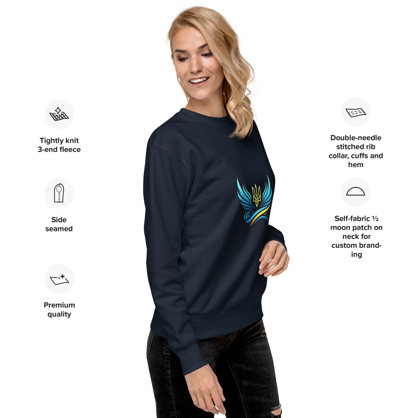 Ukrainische Vibe Trizub Kollektion - Unisex Premium Sweatshirt