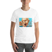Person wearing a Stop Putin T-shirt with a bold graphic, made from soft cotton, advocating for political change and awareness.