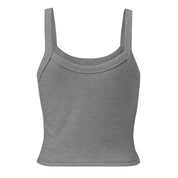 Grey micro-rib tank top with thick straps from Ukrainian Vibe Trizub Collection.