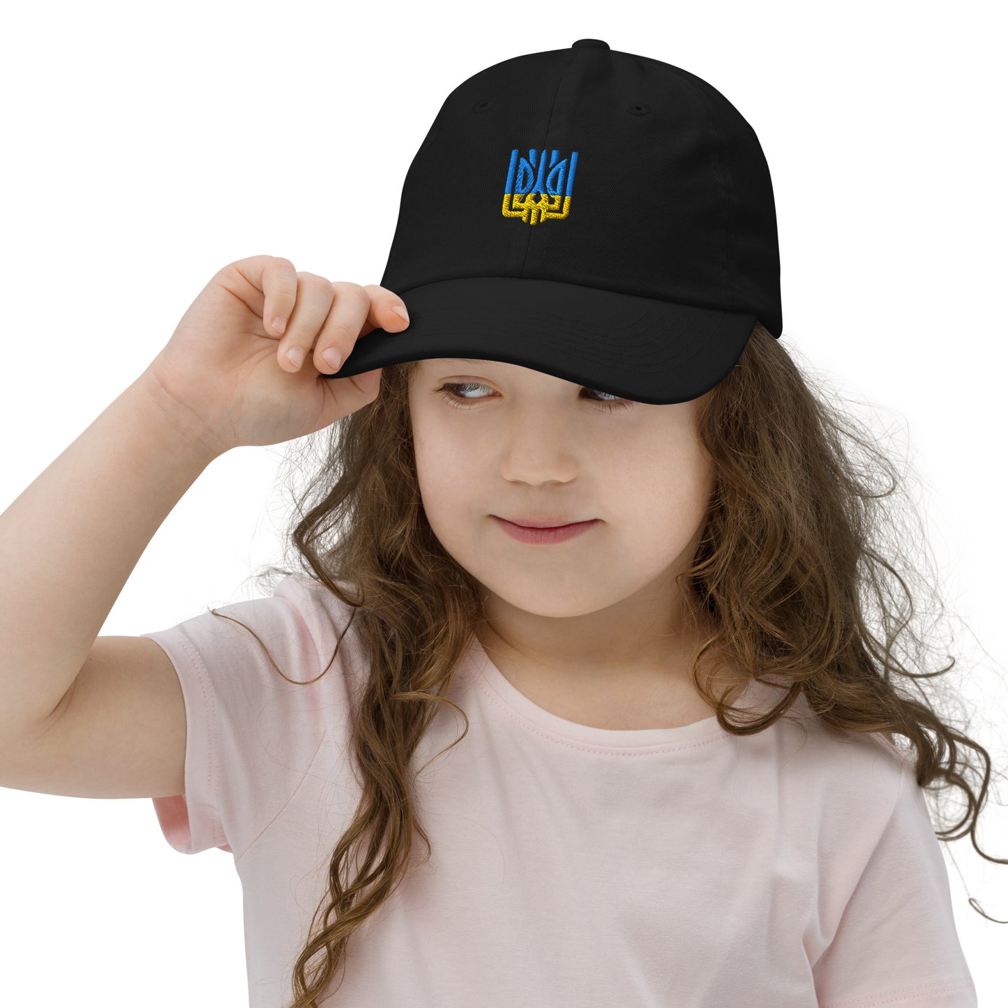 Youth Baseball Cap with Ukrainian Tryzub – Breathable, Adjustable, and Perfect for Active Kids