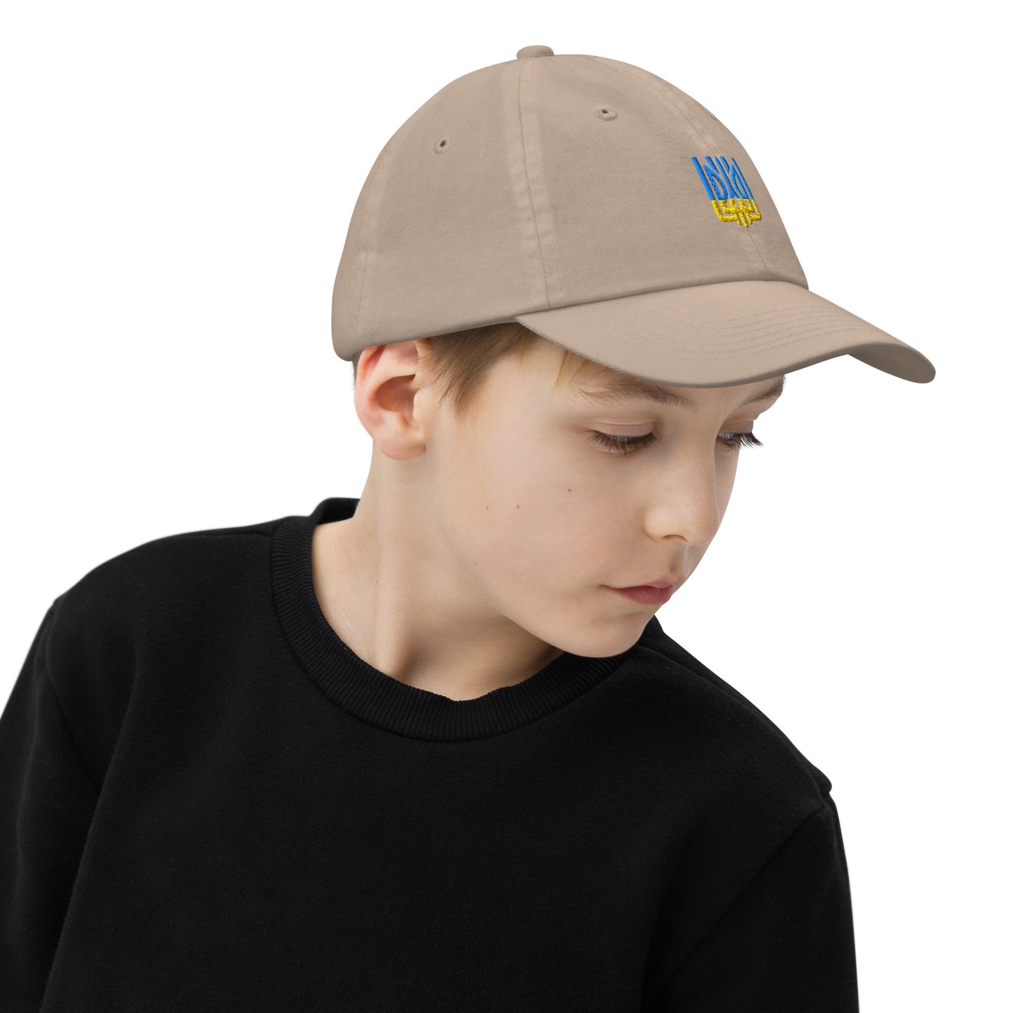 Youth Baseball Cap with Ukrainian Tryzub – Breathable, Adjustable, and Perfect for Active Kids