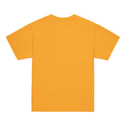 Youth classic t-shirt in vibrant yellow, showcasing the back view, perfect for showcasing Ukrainian pride with its Tryzub emblem.