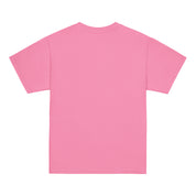 Pink youth t-shirt showcasing Ukrainian pride with Tryzub emblem, designed for comfort and active kids' lifestyles.