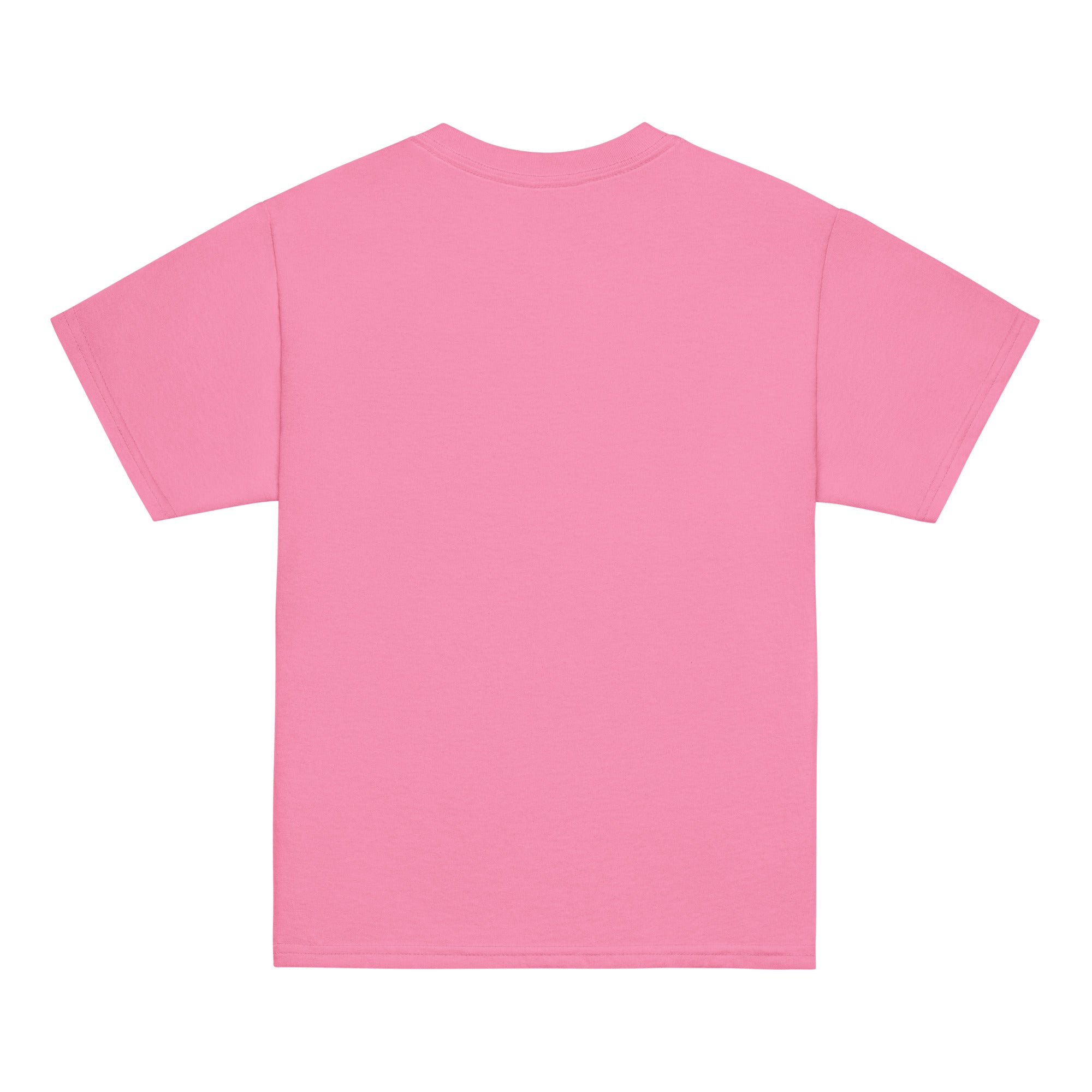 Pink youth t-shirt showcasing Ukrainian pride with Tryzub emblem, designed for comfort and active kids' lifestyles.