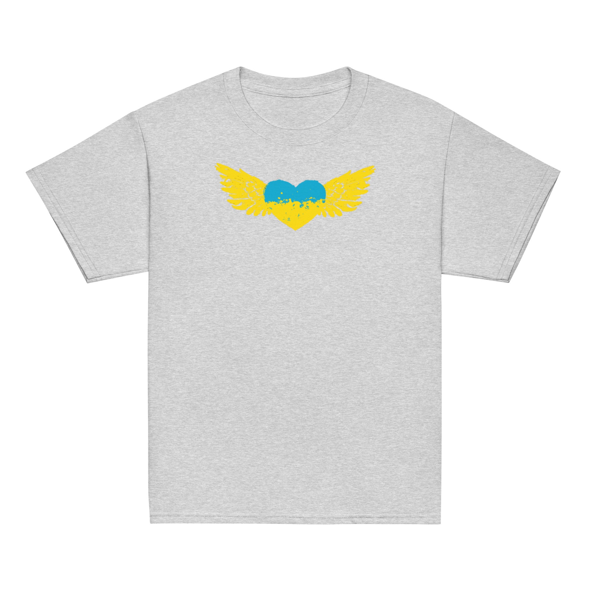 Youth Classic T-Shirt featuring Ukrainian Tryzub emblem, perfect for active kids, made from durable cotton blend, celebrating heritage.